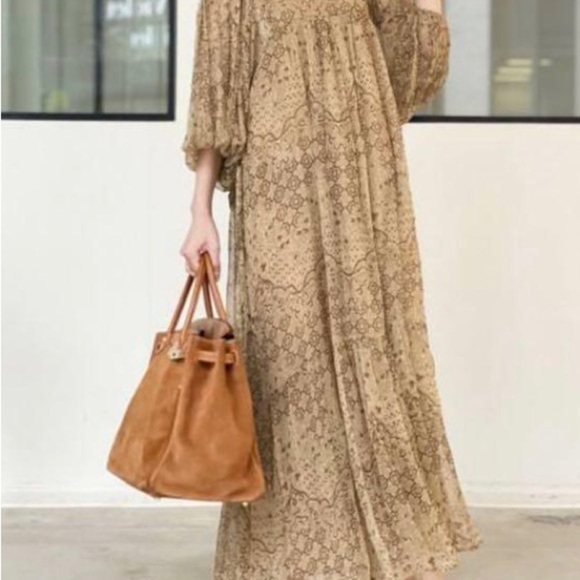 Mes Demoiselles geometric printed chiffon maxi dress - Picture 3 of 10